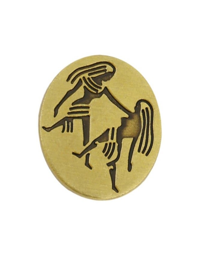 vmcoatdu Round 1 Inch 12 Constellations Gemini Pin Brooch Metal Revivalism Style Souvenir Badge for Hat Clothes Backpack (Gemini（May 21-Jun 20）) - Image 5